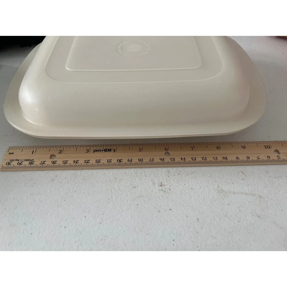 Tupperware Ultra 21 Roasting Pan Lid Steamer Insert Almond 1762-2 3/4 Qt Vintage